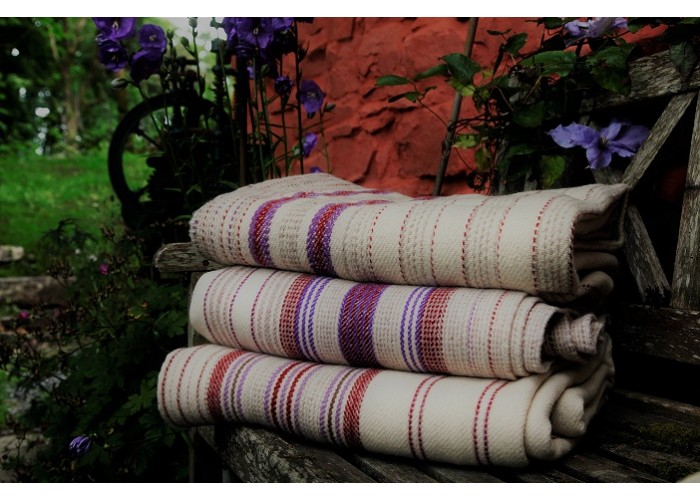 Ben Thomas Violet stripe Welsh blankets NL12